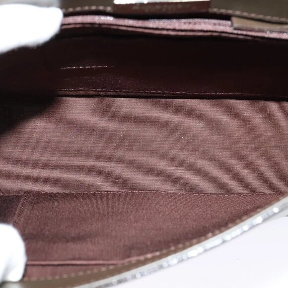BURBERRY Shoulder Bag Leather Brown Silver Auth BA2042 - Picture 11 of 16